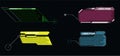 set of modern frames, callouts for user menu interface elements in futuristic HUD style.